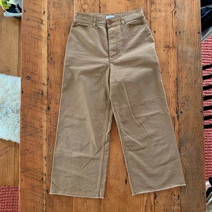 Aritzia Community Wide Leg Pant Mesa Tan